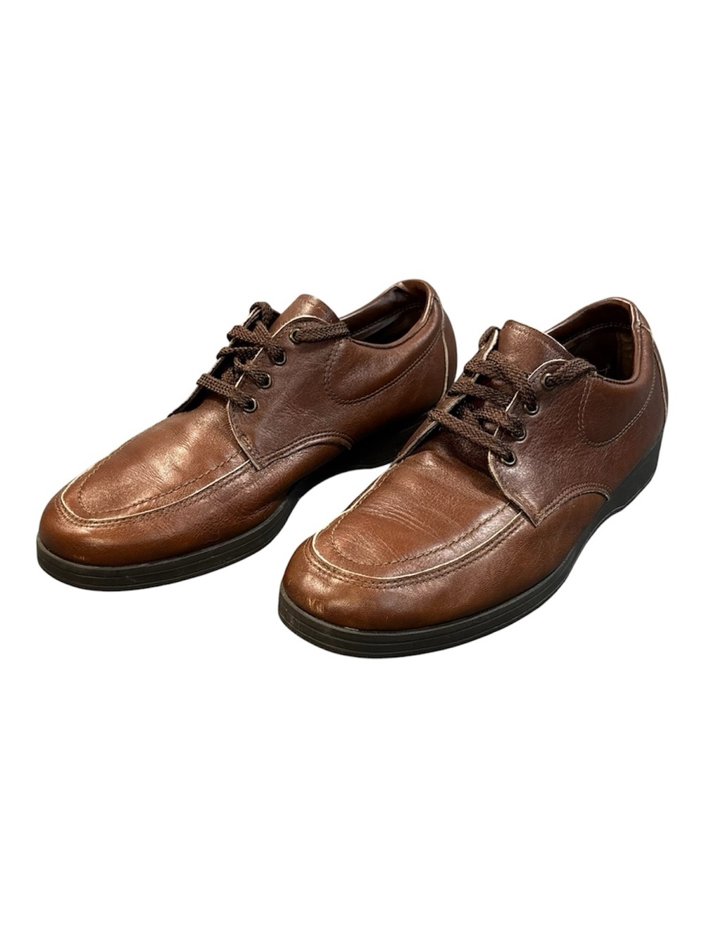 VTG Par Four Mens 10.5 M Brown Leather Walking Shoes Comfort Oxfords Made In USA